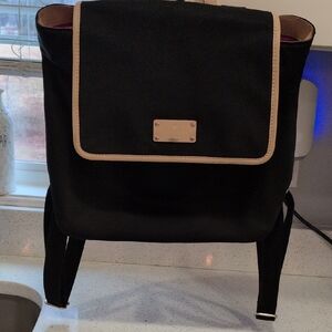 KATE SPADE Black Backpack Tan Trim Pink Inside Only One Call Out See Pictures.